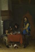 Adriaan de Lelie An Officer dictating a Letter oil